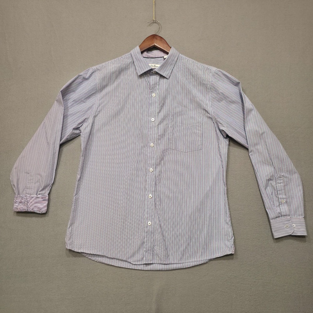 Van Heusen Originals Men's Slim Fit Multicolor Striped Dress Shirt Size 16-16.5